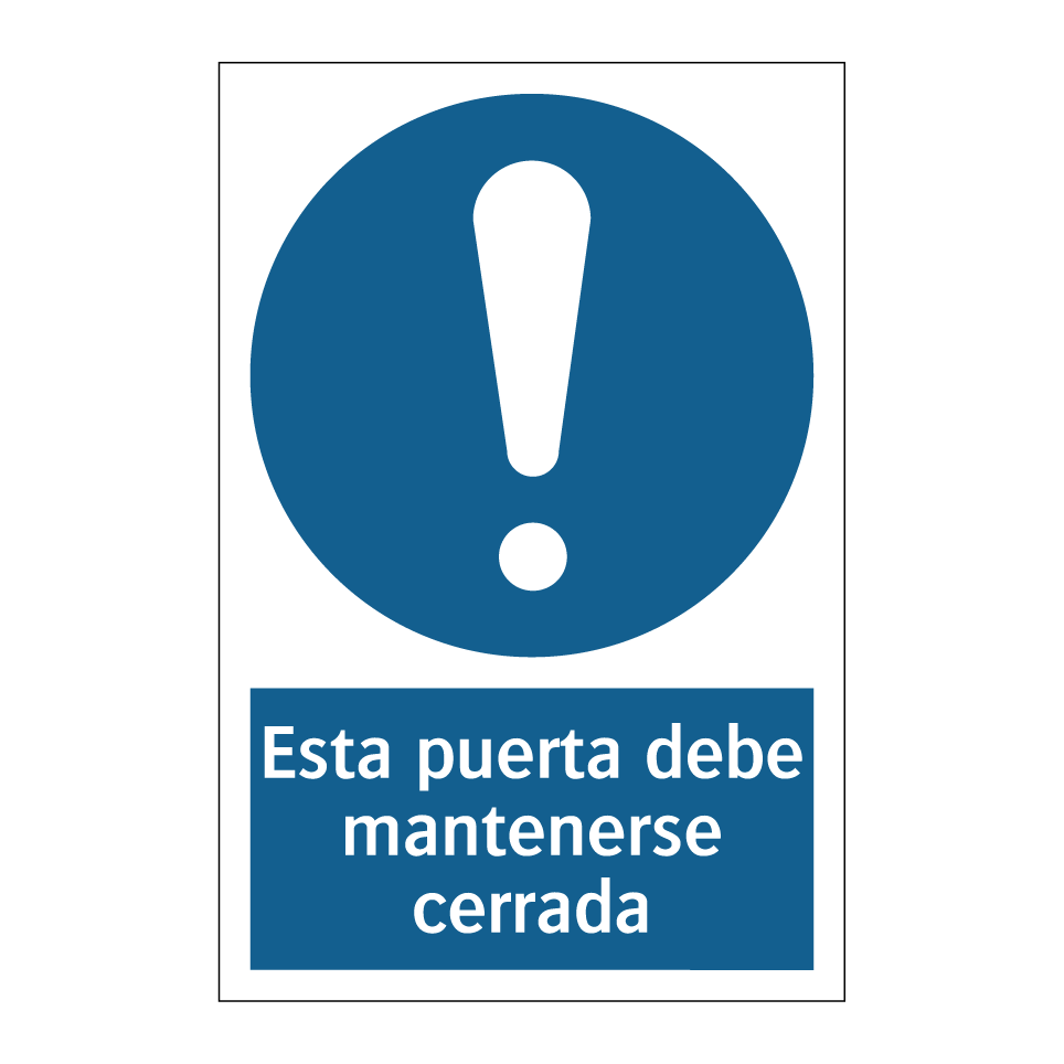 Esta puerta debe mantenerse cerrada