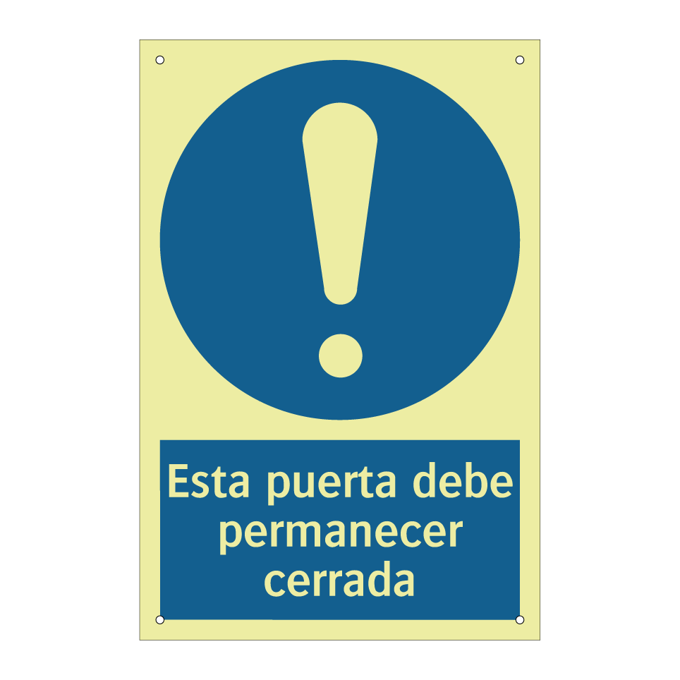 Esta puerta debe permanecer cerrada