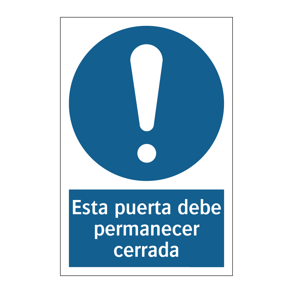 Esta puerta debe permanecer cerrada