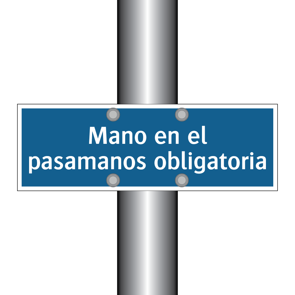 Mano en el pasamanos obligatoria