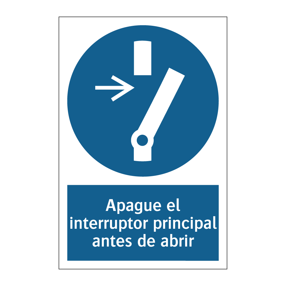 Apague el interruptor principal antes de abrir