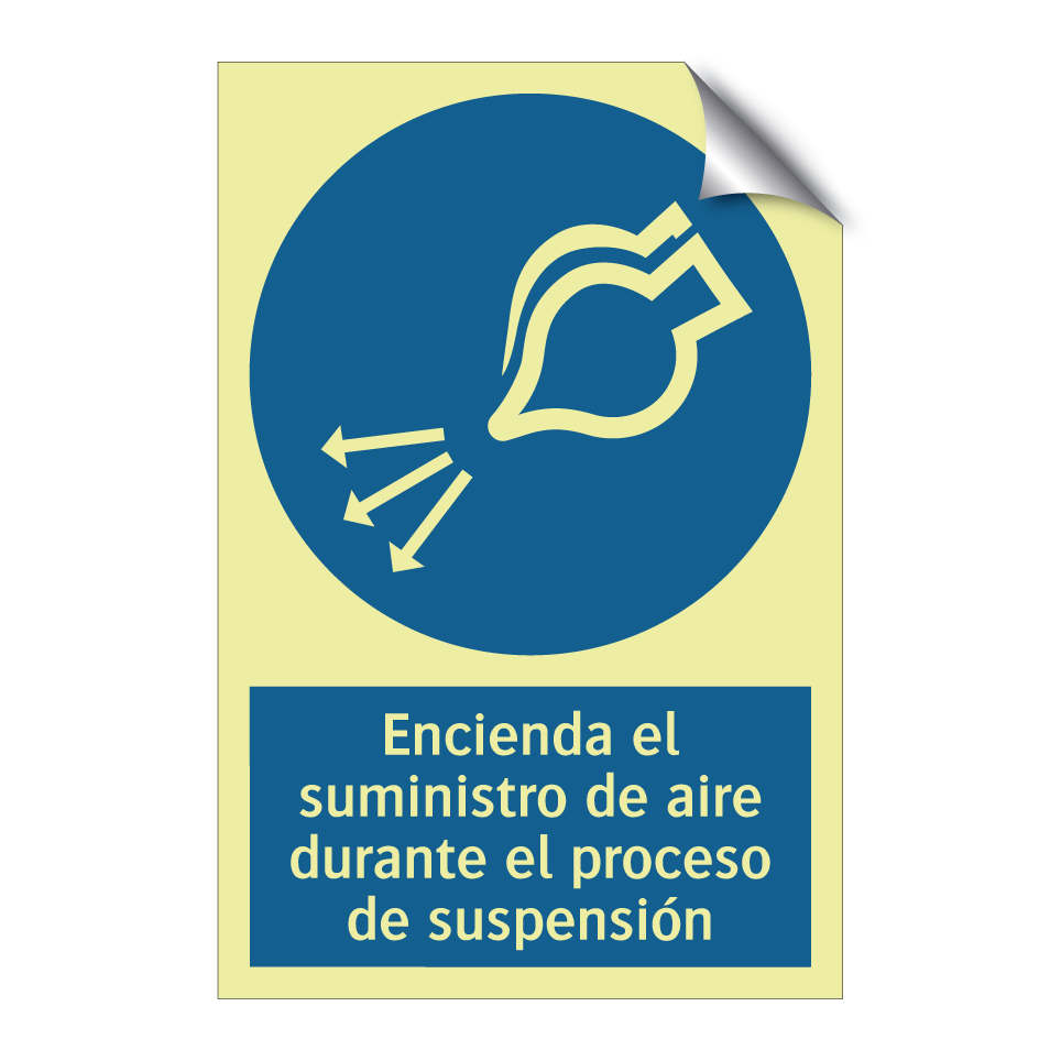 Encienda el suministro de aire durante el proceso de suspensión