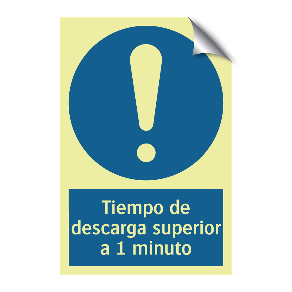 Tiempo de descarga superior a 1 minuto