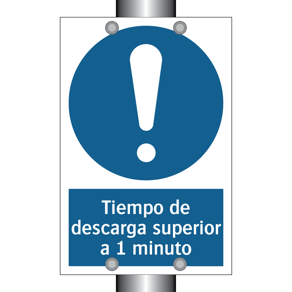 Tiempo de descarga superior a 1 minuto