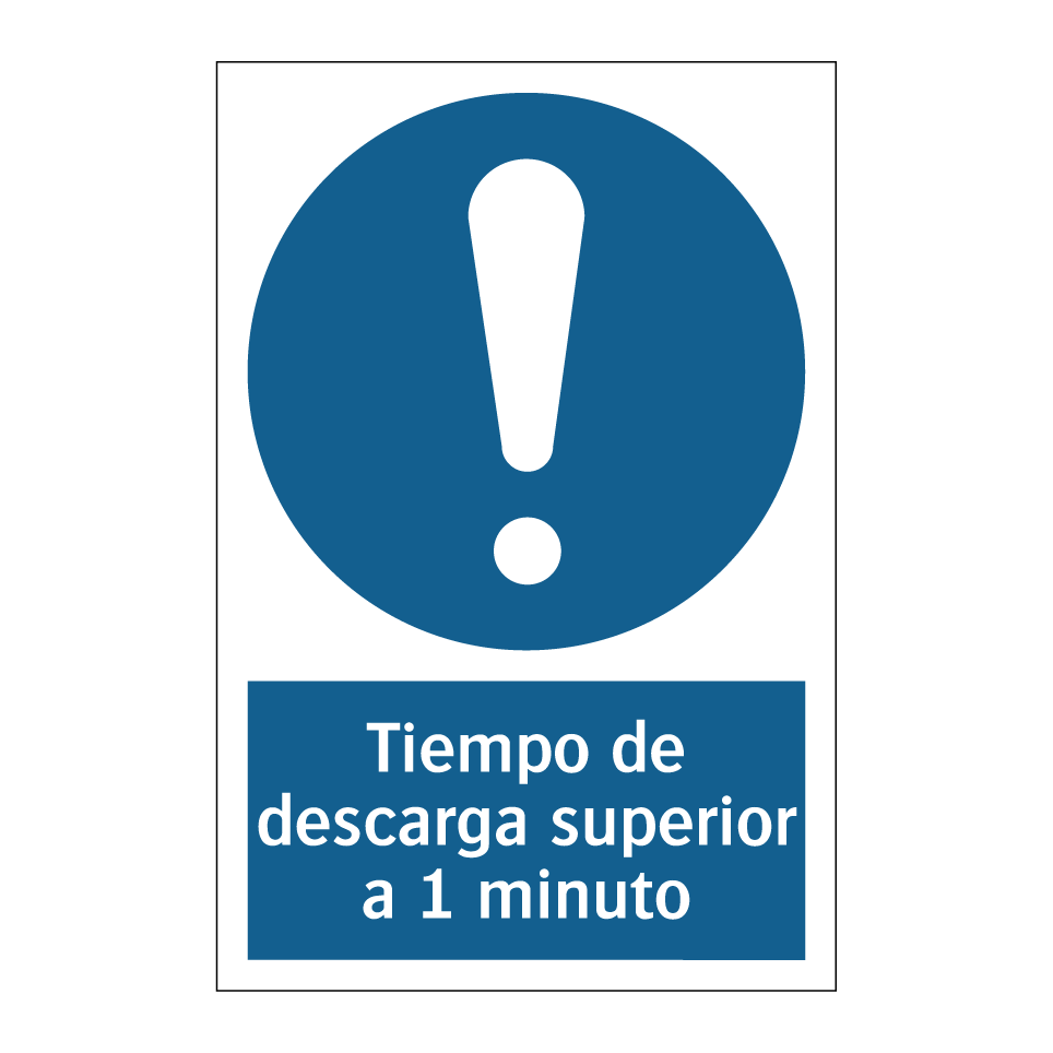 Tiempo de descarga superior a 1 minuto