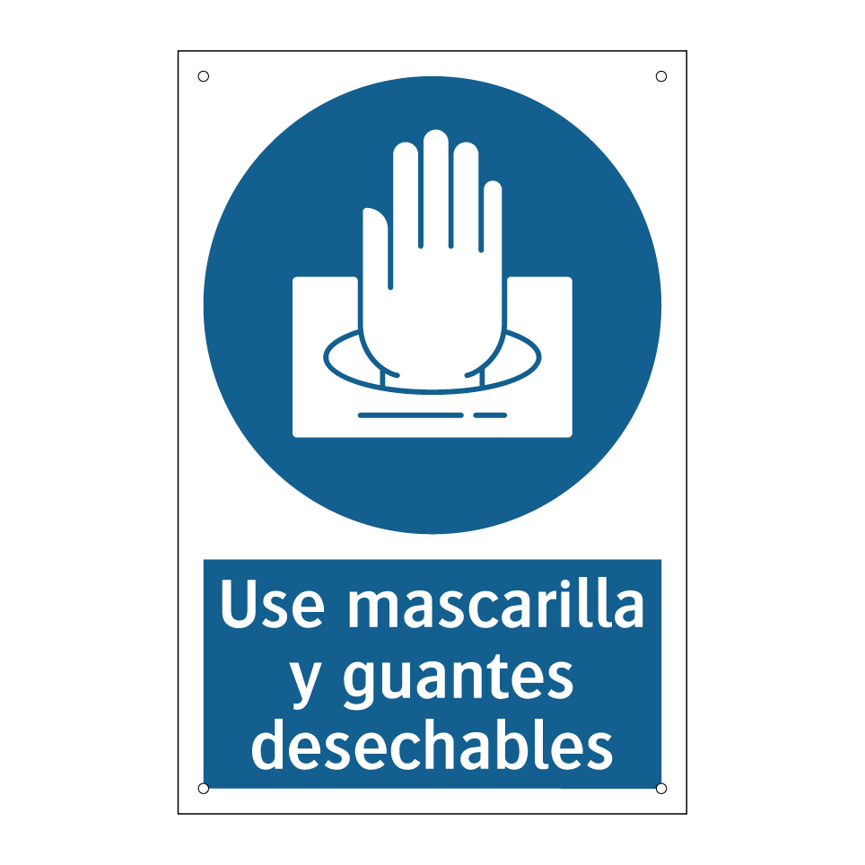 Use mascarilla y guantes desechables