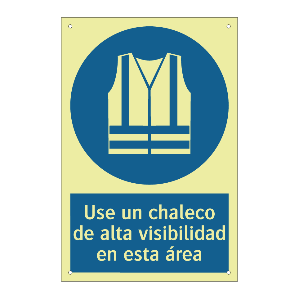 Use un chaleco de alta visibilidad en esta área