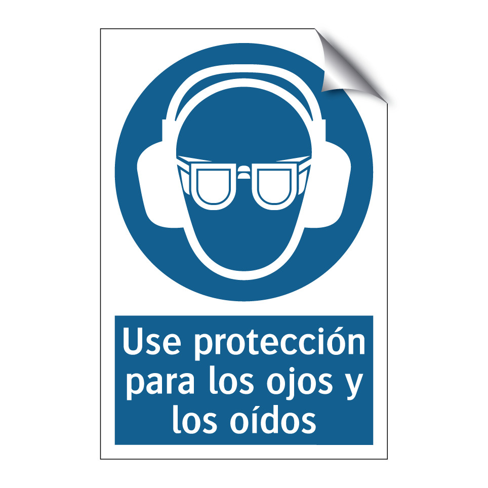 Use protección para los ojos y los oídos