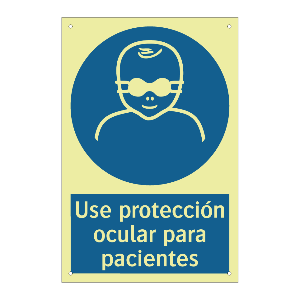 Use protección ocular para pacientes