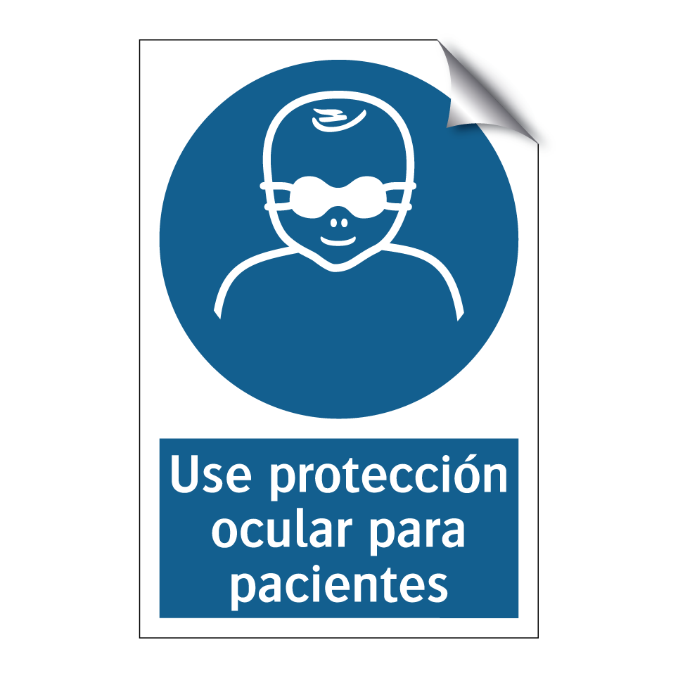 Use protección ocular para pacientes