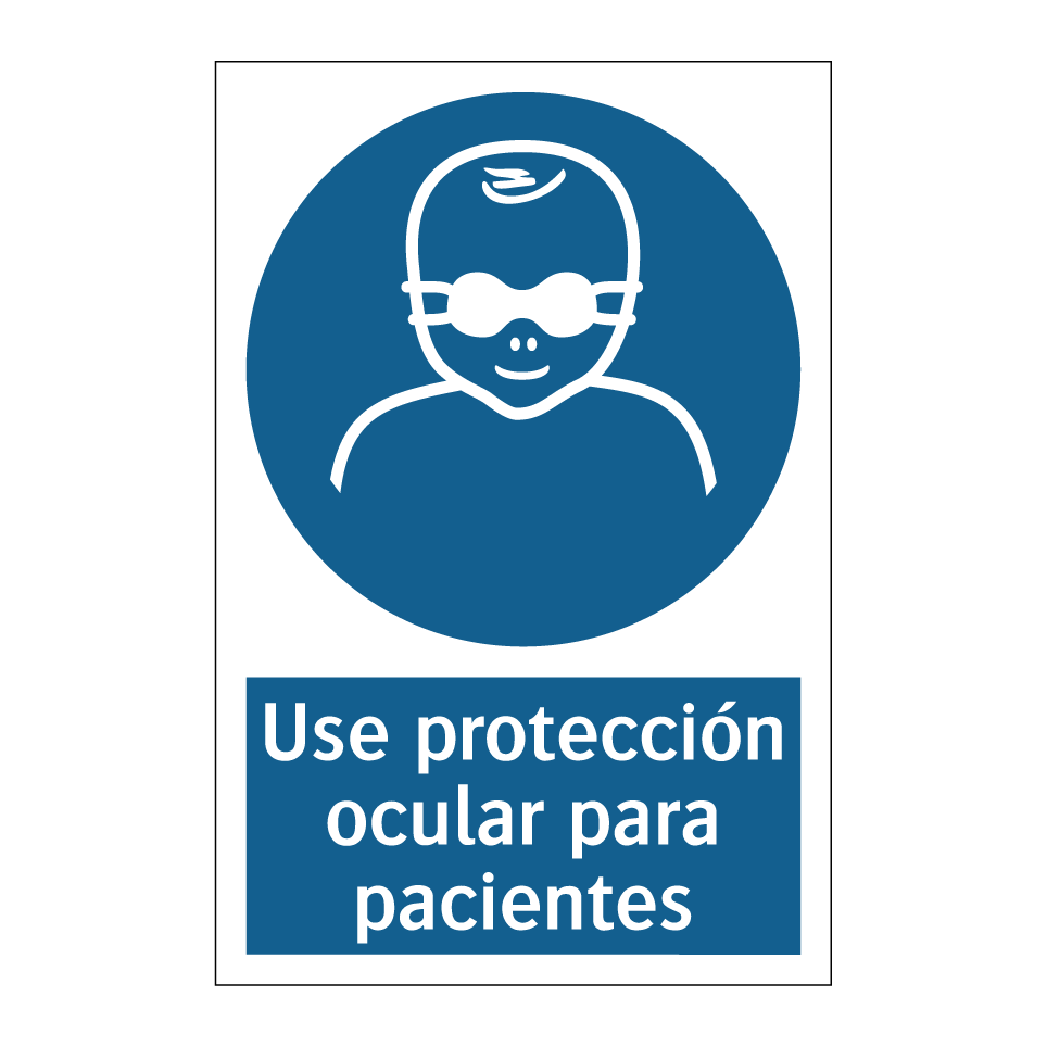 Use protección ocular para pacientes