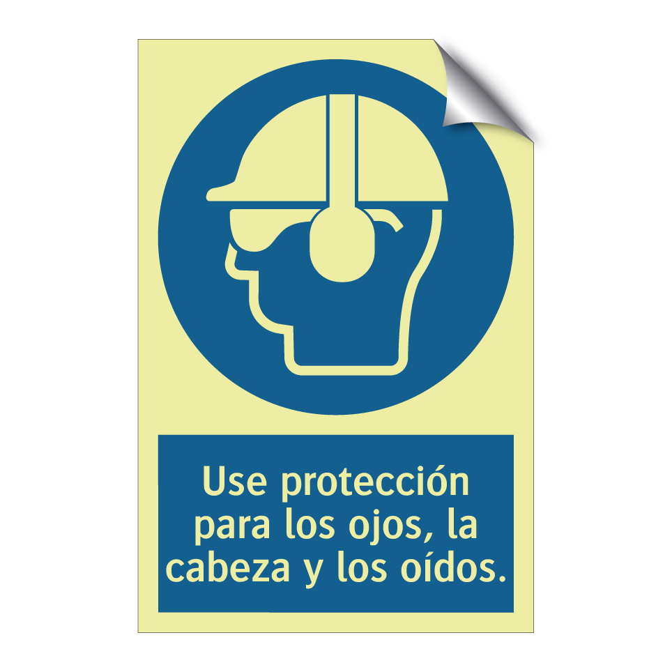 Use protección para los ojos, la cabeza y los oídos.
