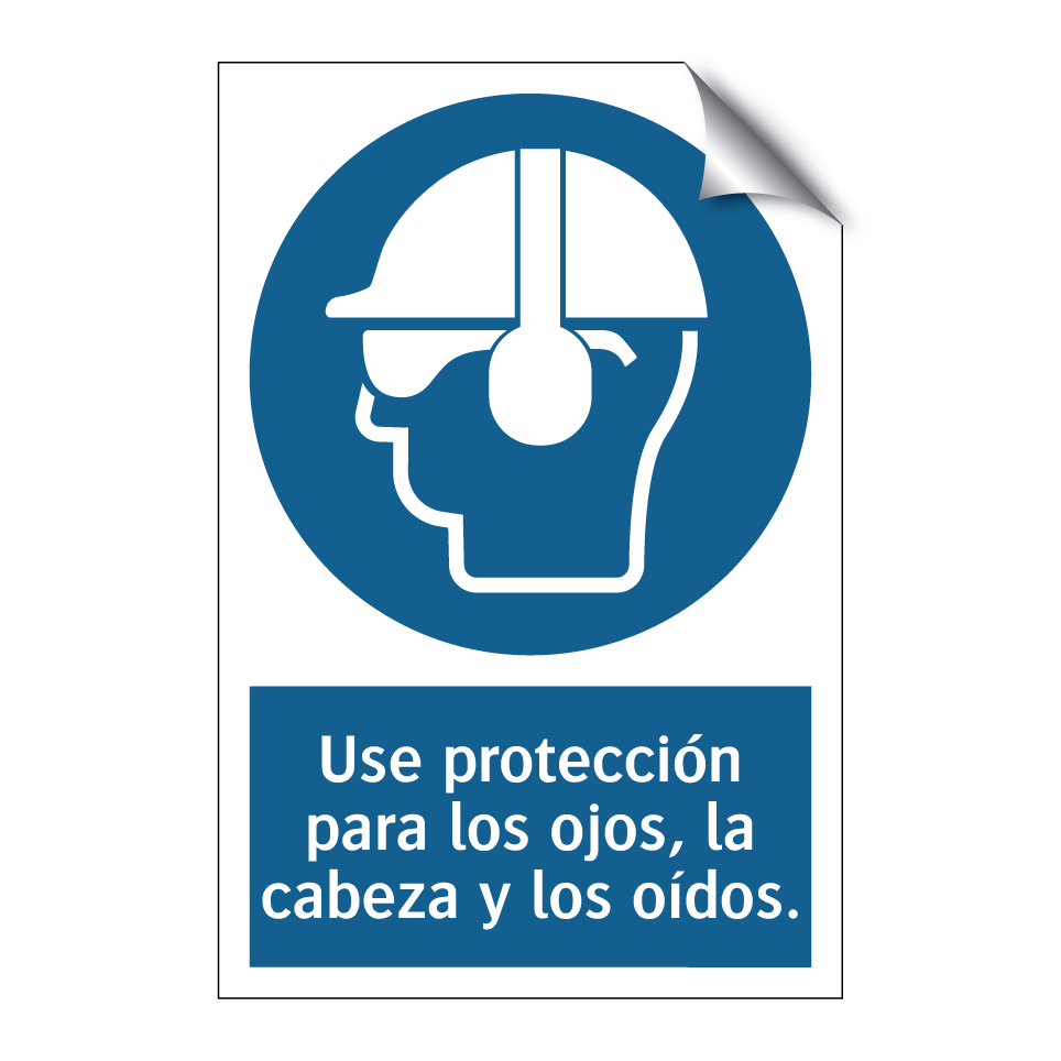 Use protección para los ojos, la cabeza y los oídos.