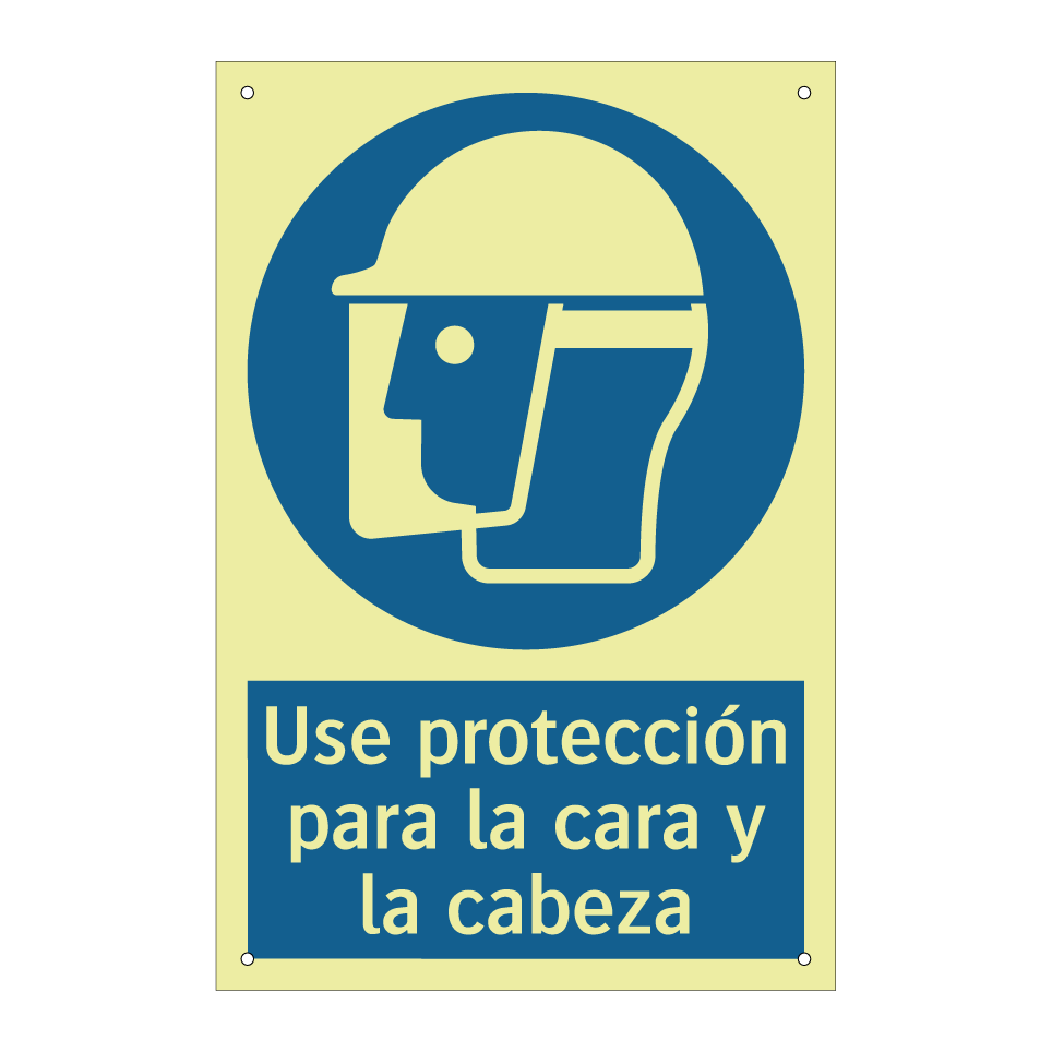 Use protección para la cara y la cabeza