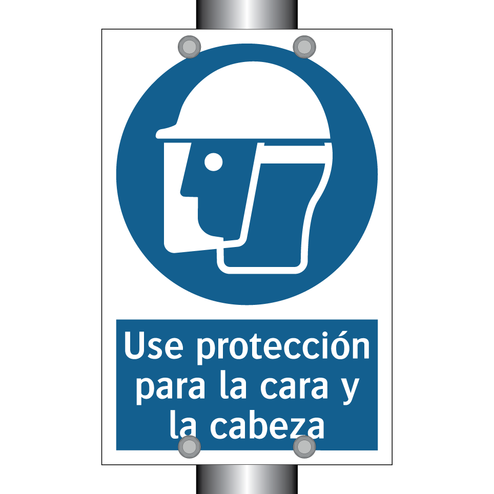 Use protección para la cara y la cabeza