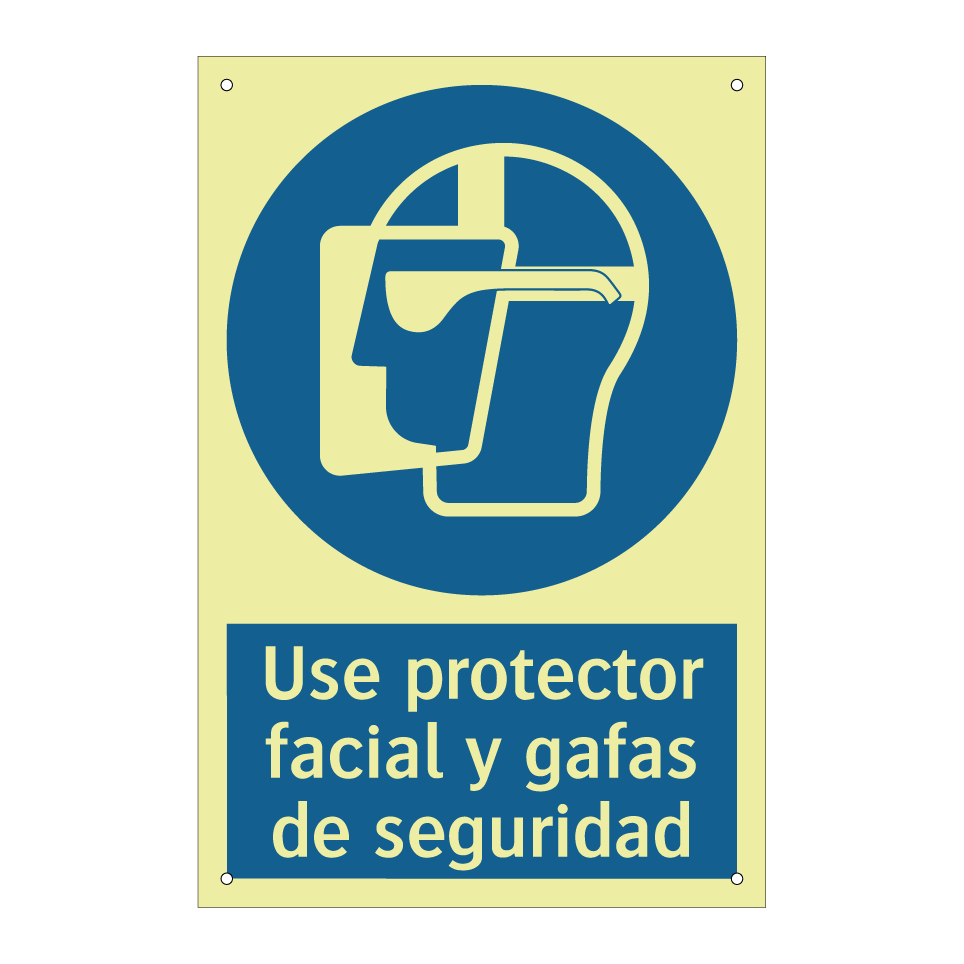 Use protector facial y gafas de seguridad