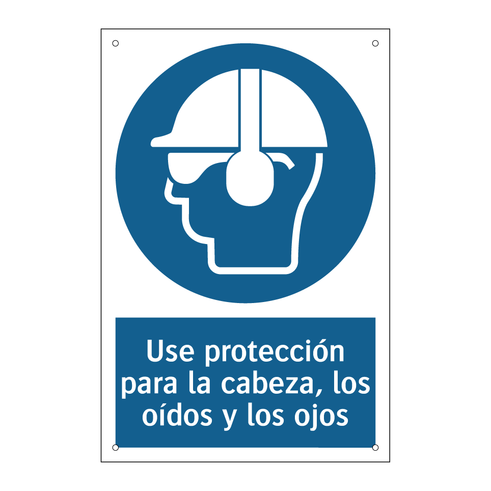 Use protección para la cabeza, los oídos y los ojos