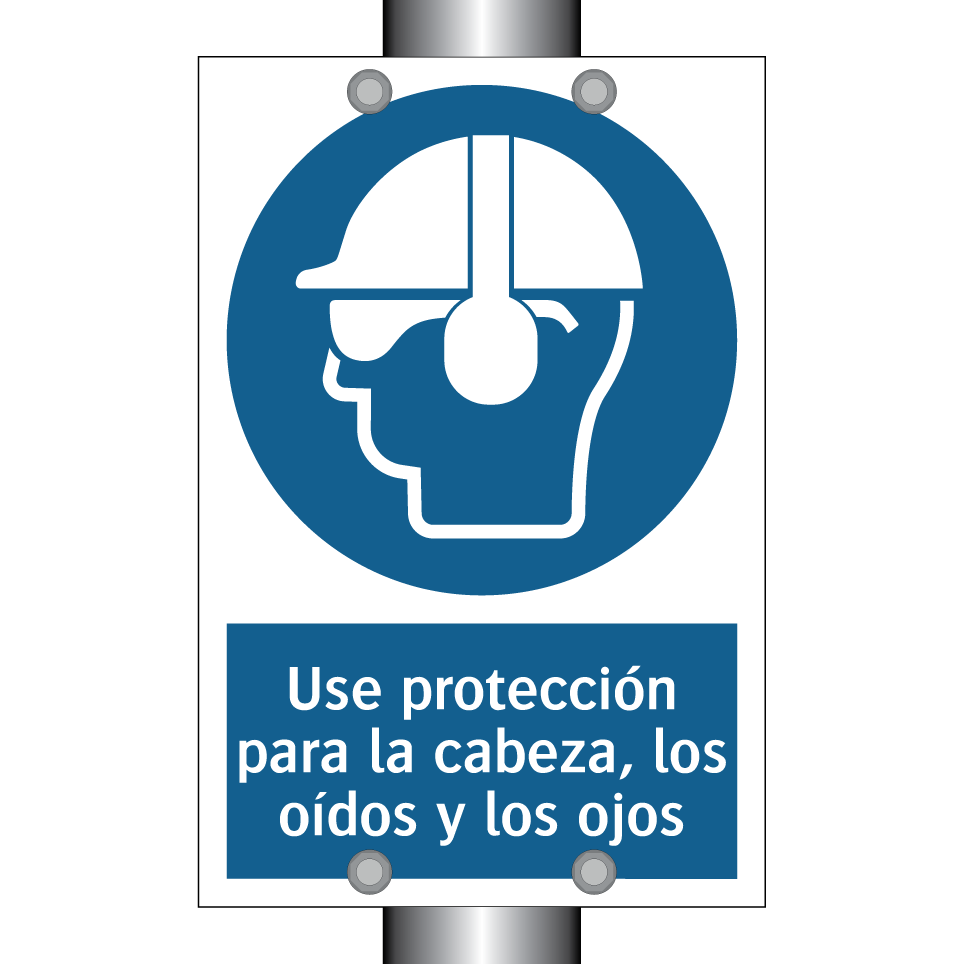 Use protección para la cabeza, los oídos y los ojos