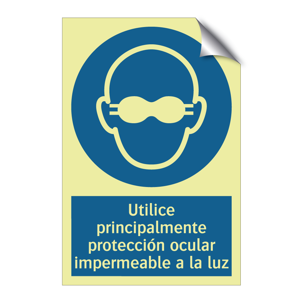 Utilice principalmente protección ocular impermeable a la luz