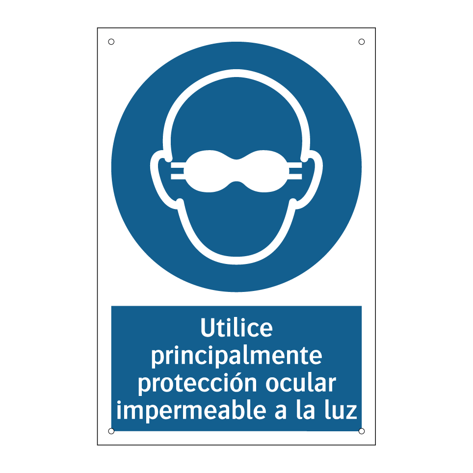 Utilice principalmente protección ocular impermeable a la luz