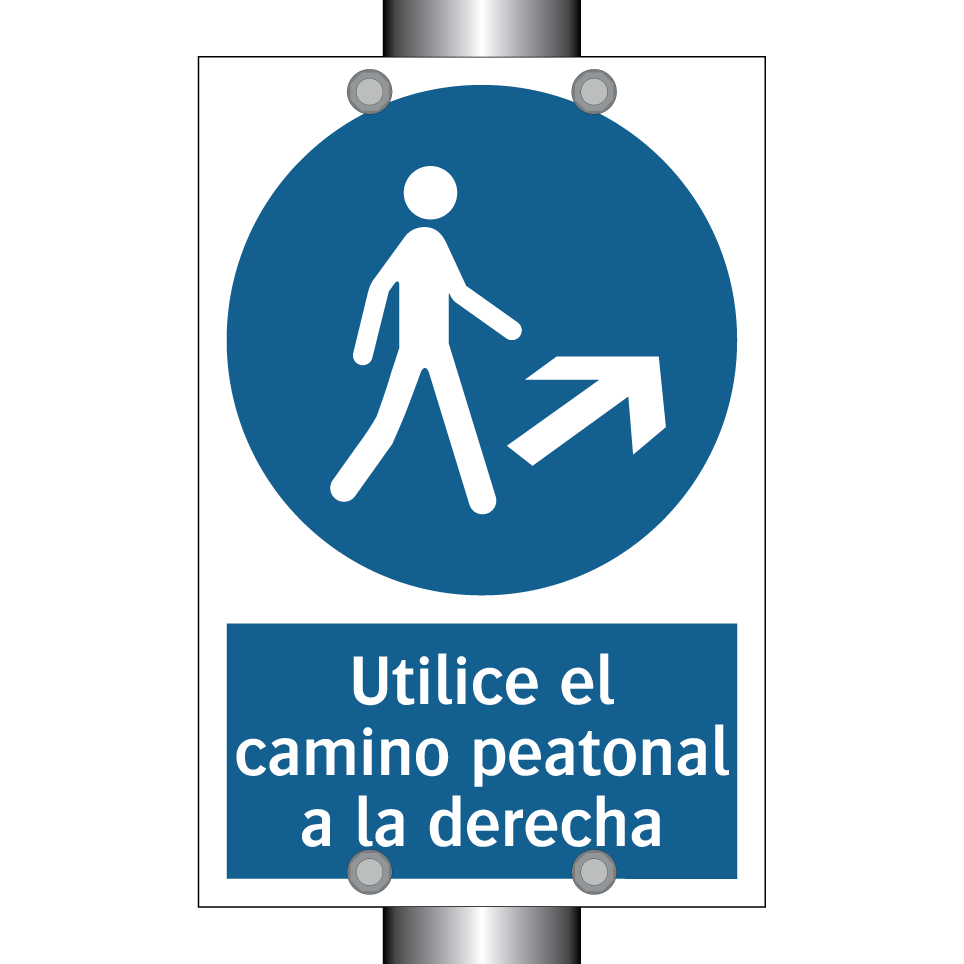 Utilice el camino peatonal a la derecha