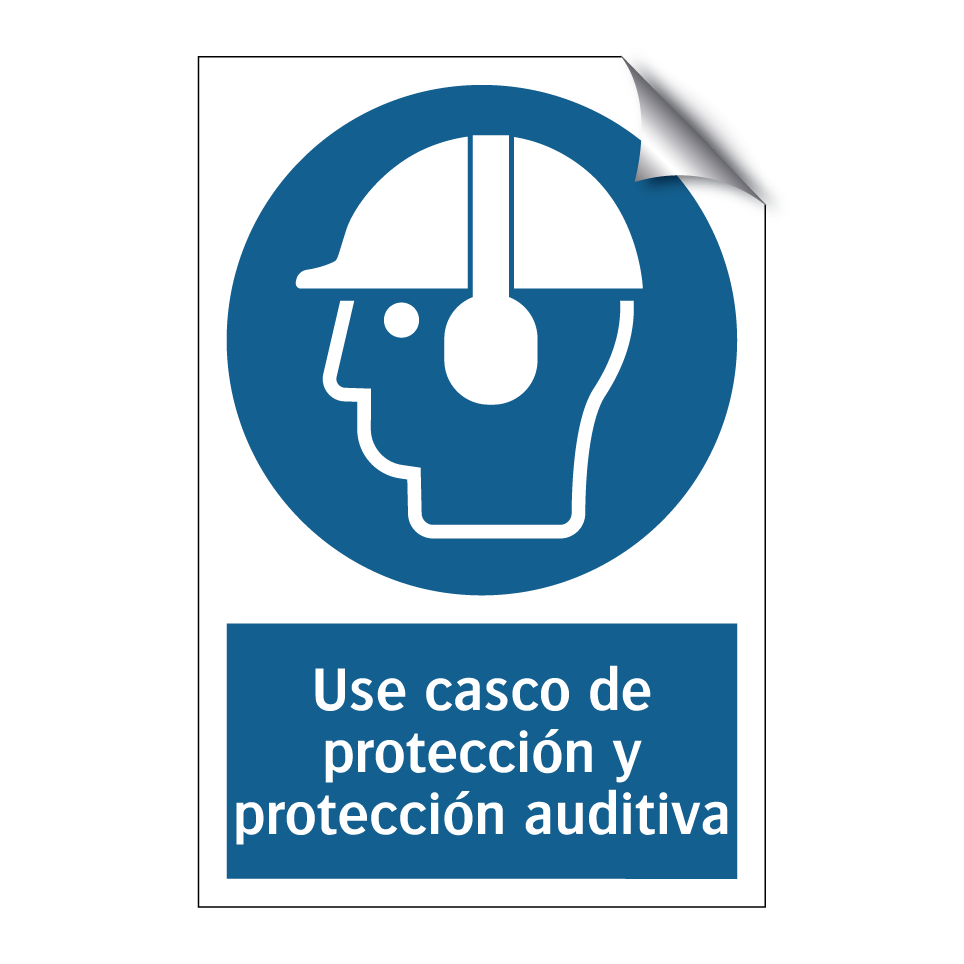 Use casco de protección y protección auditiva