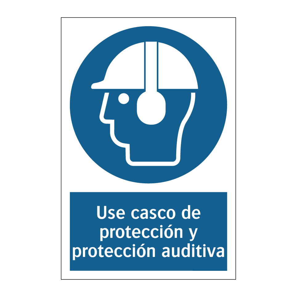 Use casco de protección y protección auditiva
