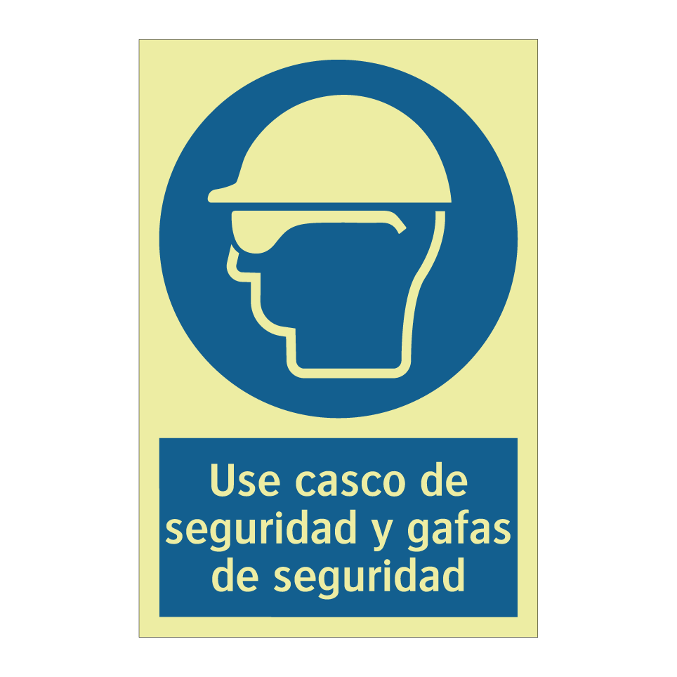 Use casco de seguridad y gafas de seguridad