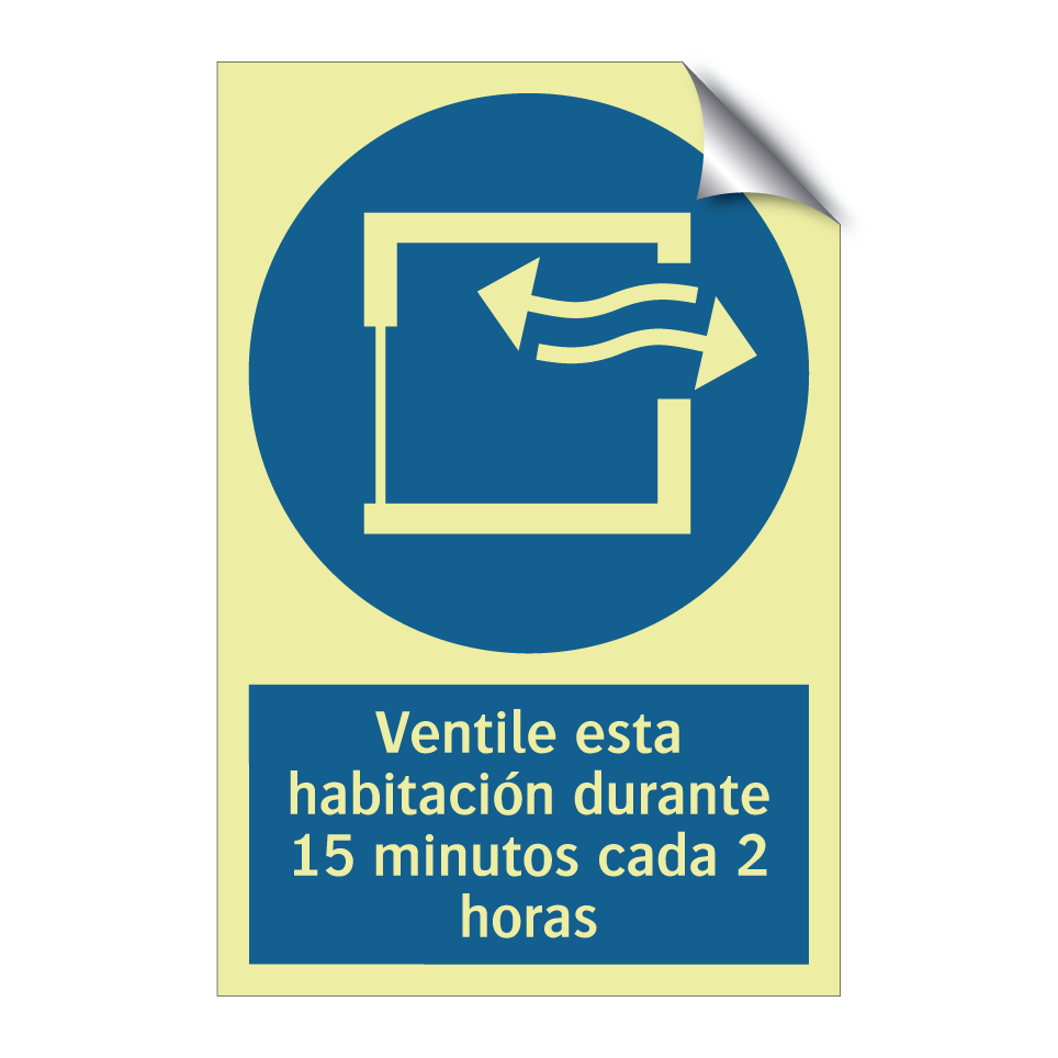 Ventile esta habitación durante 15 minutos cada 2 horas