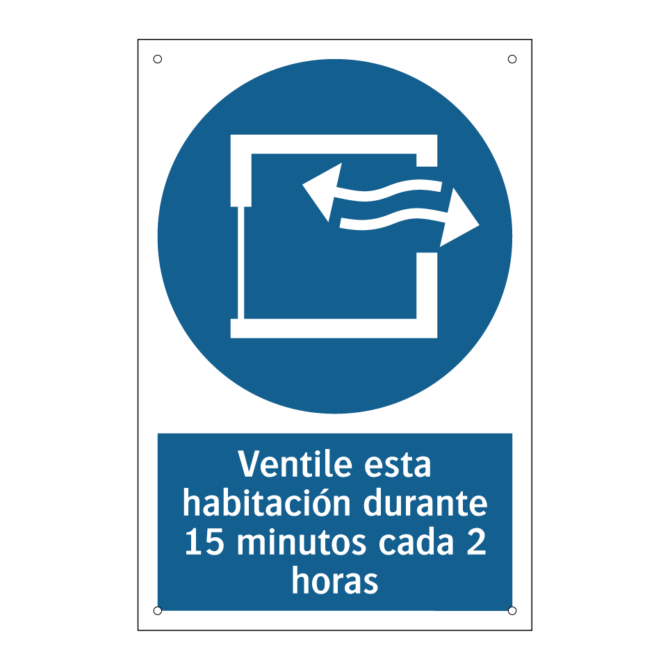 Ventile esta habitación durante 15 minutos cada 2 horas