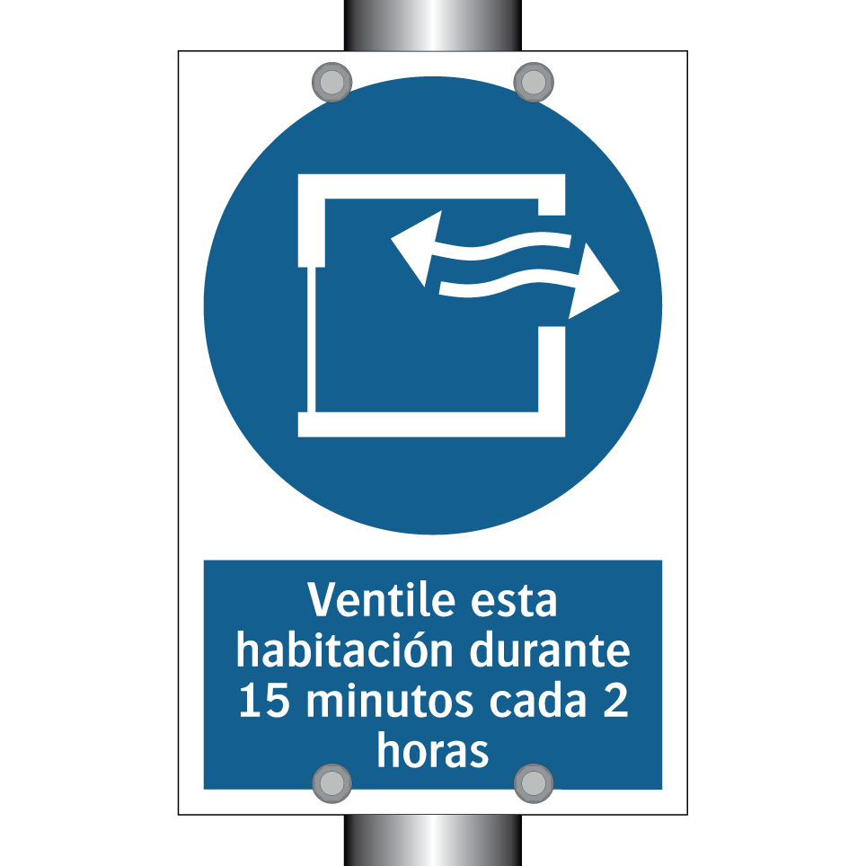 Ventile esta habitación durante 15 minutos cada 2 horas