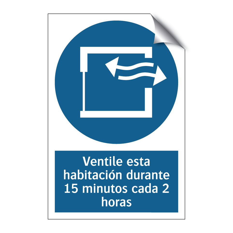 Ventile esta habitación durante 15 minutos cada 2 horas