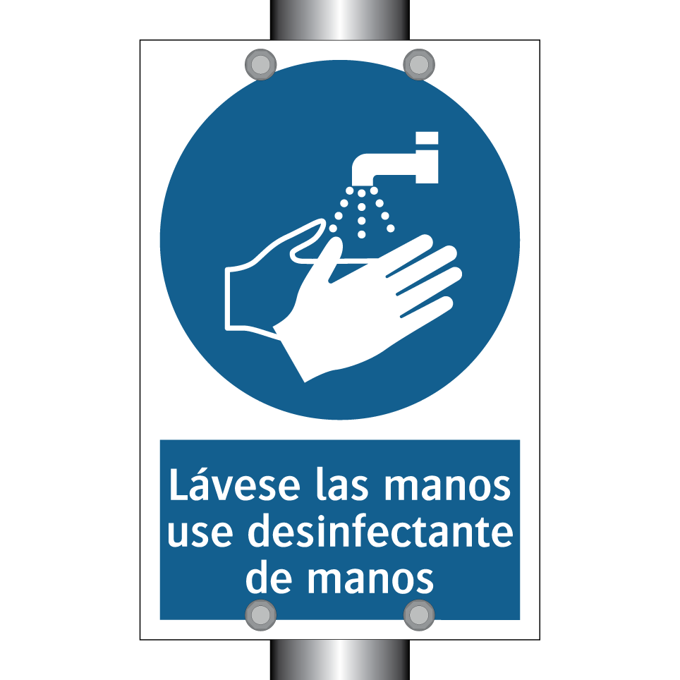 Lávese las manos use desinfectante de manos