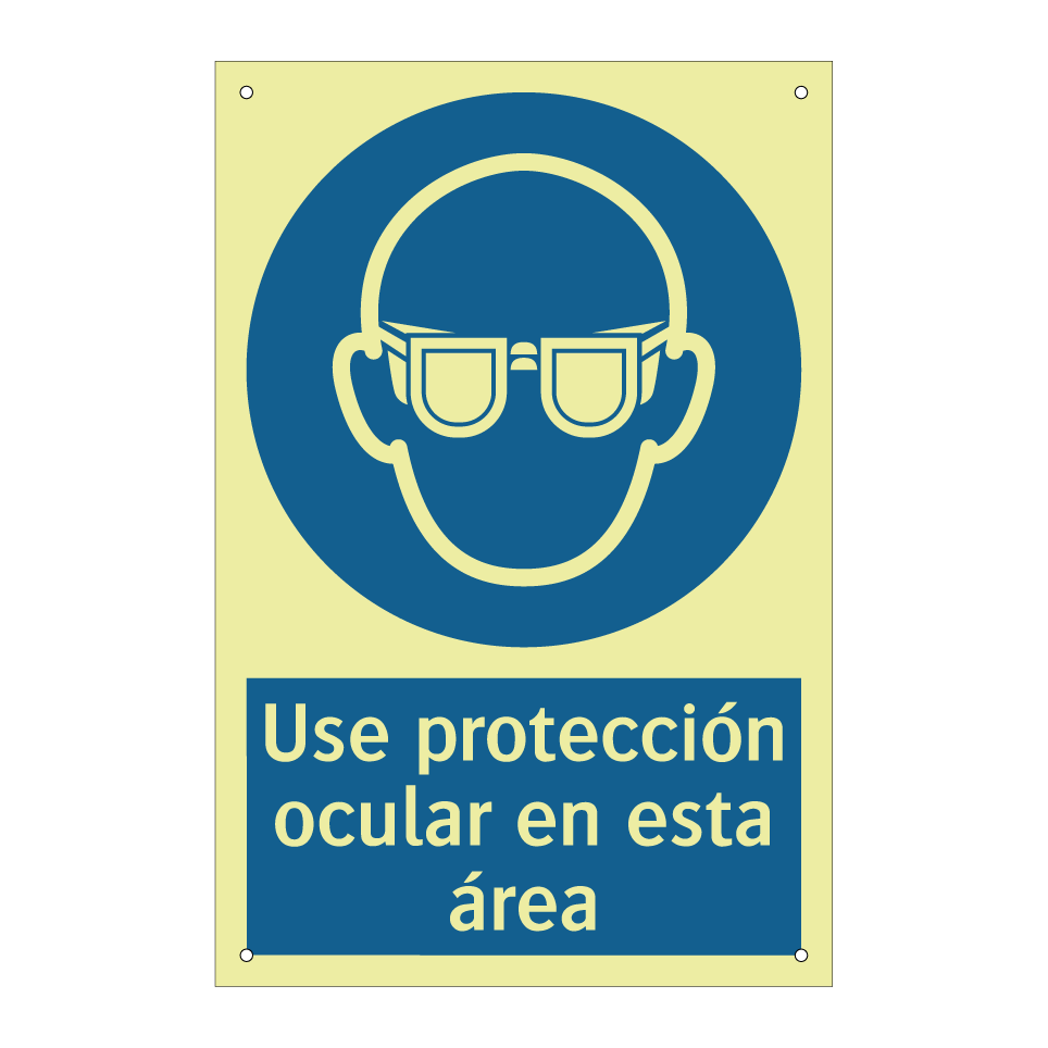 Use protección ocular en esta área