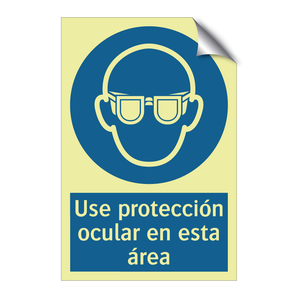 Use protección ocular en esta área