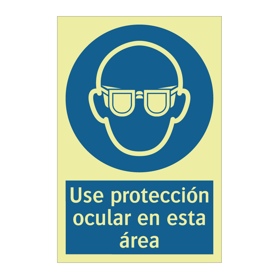 Use protección ocular en esta área