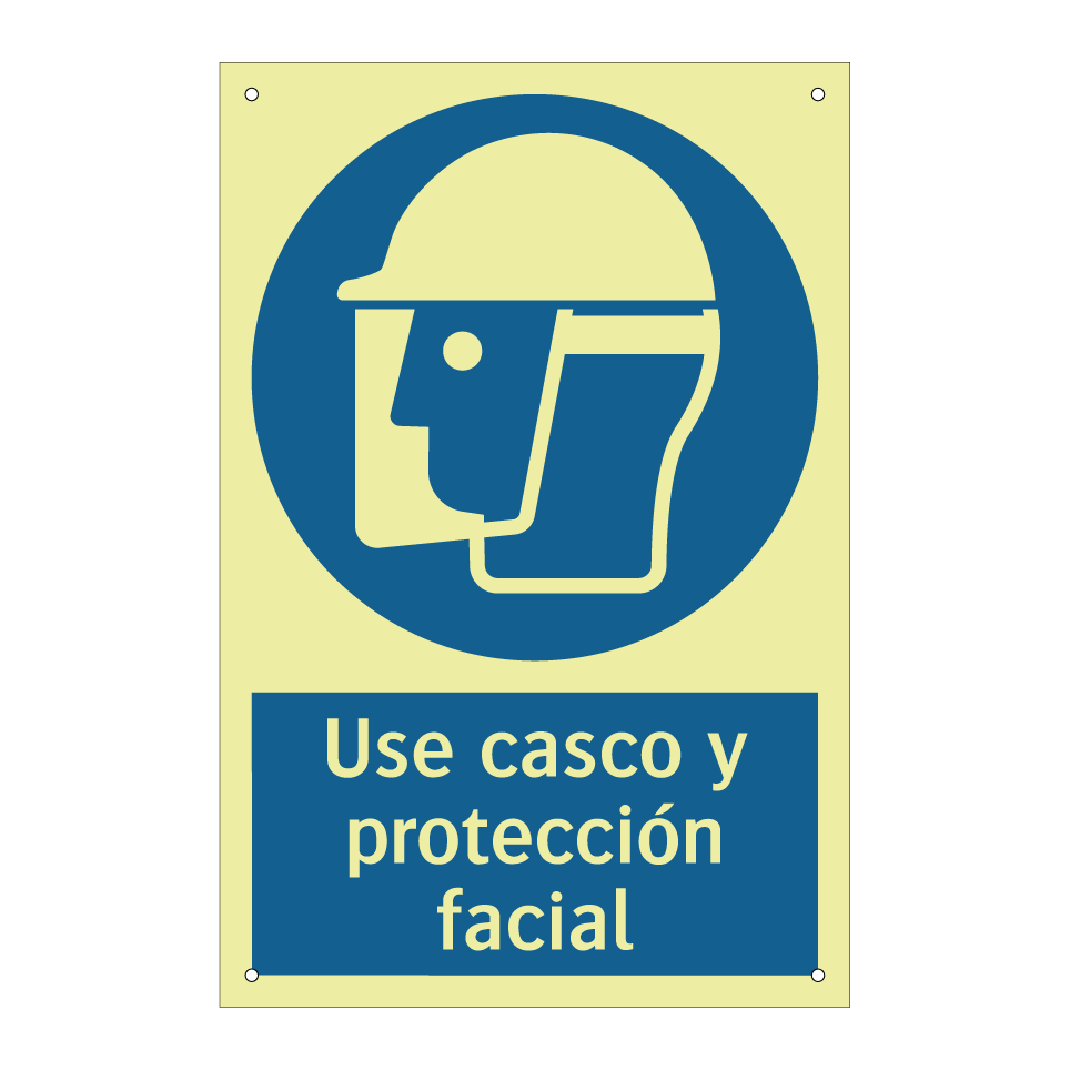 Use casco y protección facial