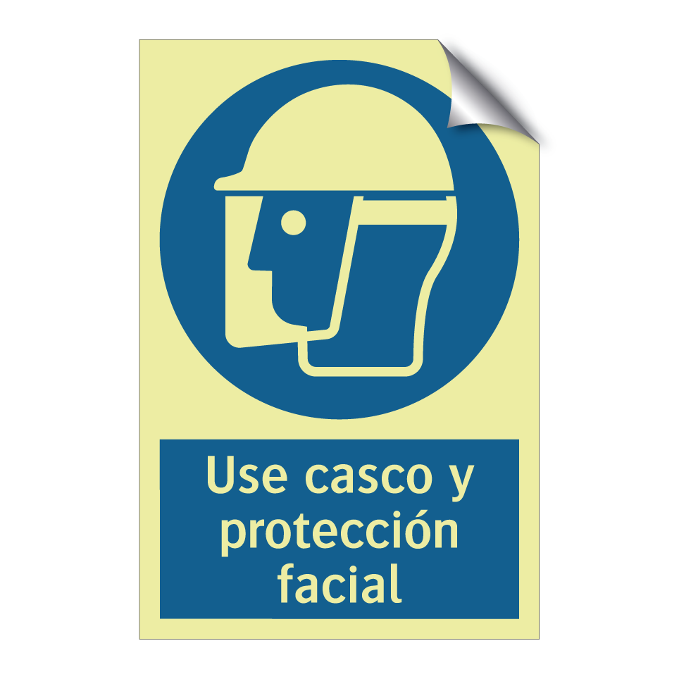 Use casco y protección facial