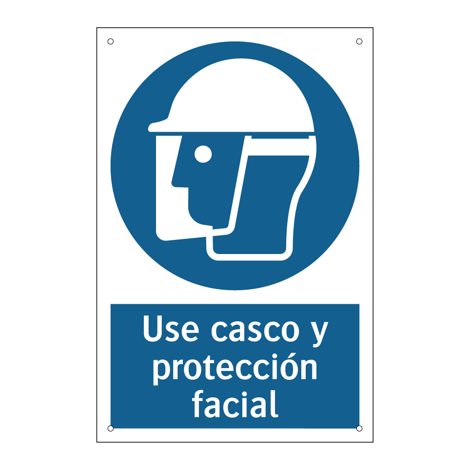Use casco y protección facial