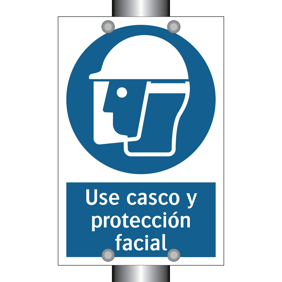 Use casco y protección facial
