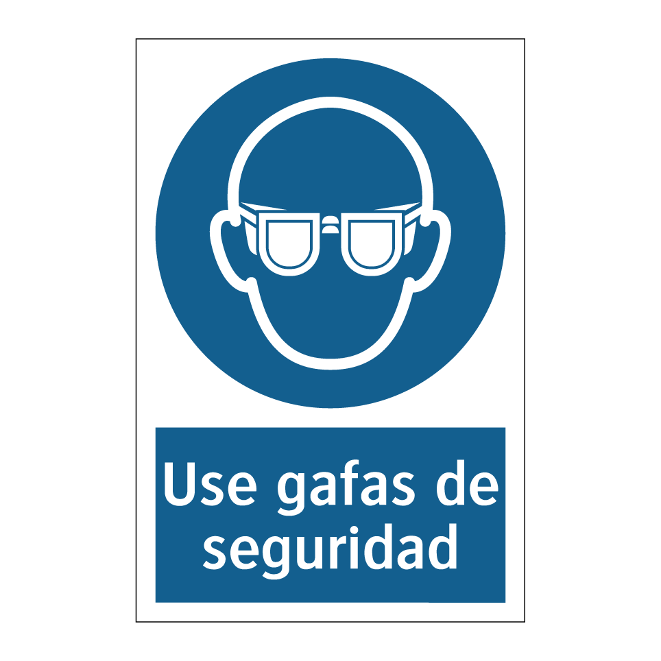 Use gafas de seguridad