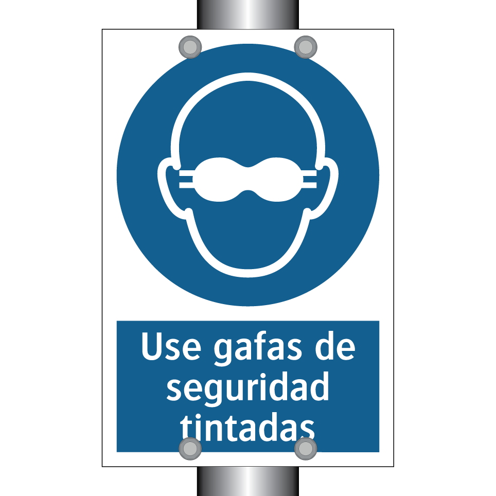 Use gafas de seguridad tintadas