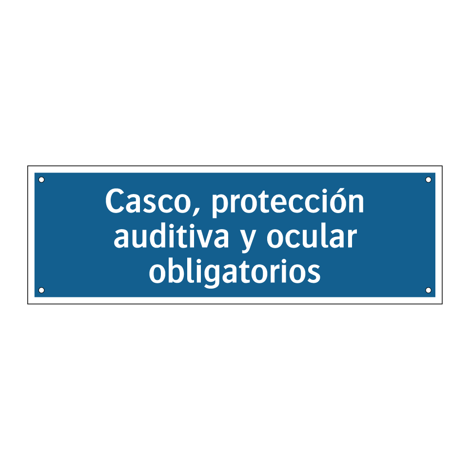 Casco, protección auditiva y ocular obligatorios