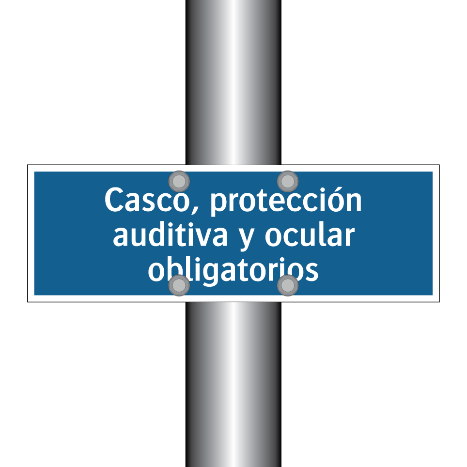 Casco, protección auditiva y ocular obligatorios