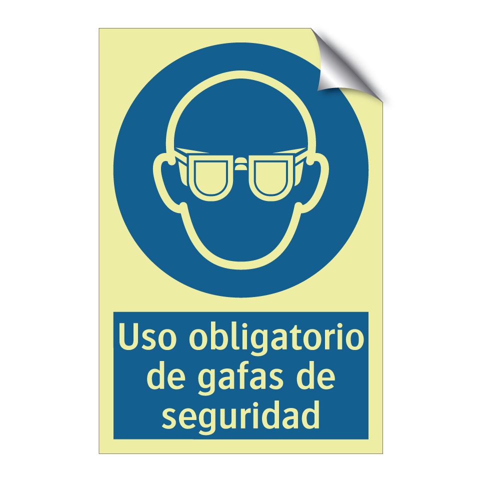 Uso obligatorio de gafas de seguridad