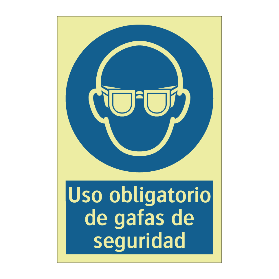 Uso obligatorio de gafas de seguridad