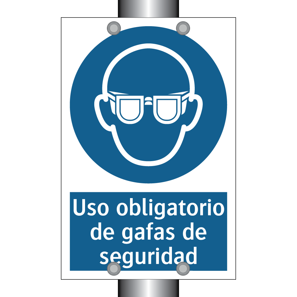 Uso obligatorio de gafas de seguridad