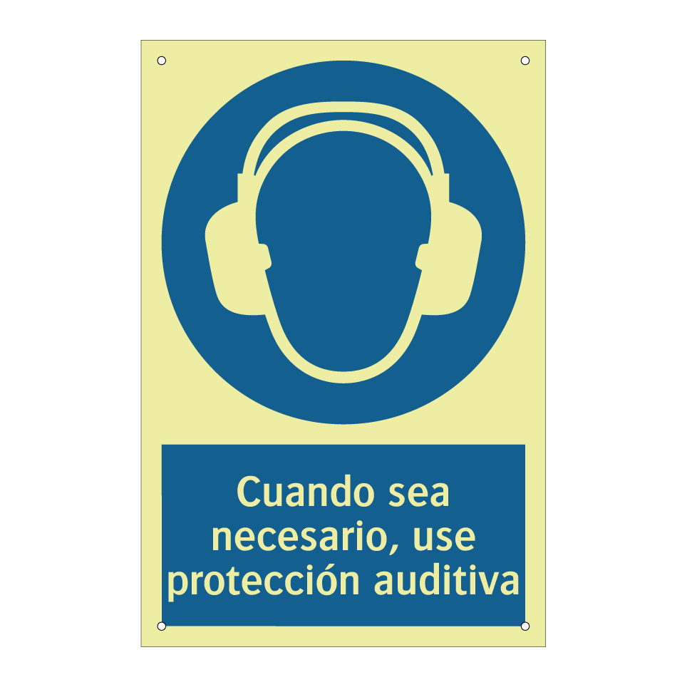 Cuando sea necesario, use protección auditiva