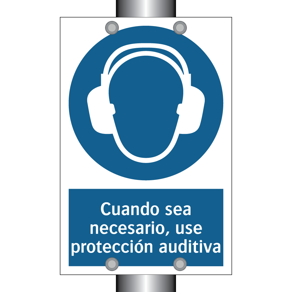 Cuando sea necesario, use protección auditiva