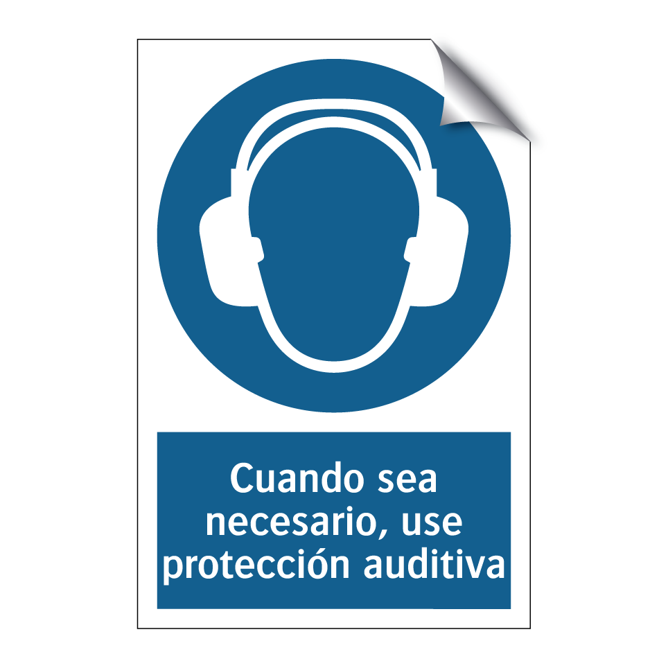 Cuando sea necesario, use protección auditiva